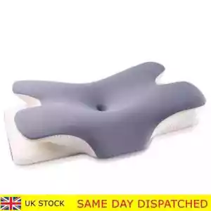 Memory foam comfortable supportive neck pillow, ergonomic side sleeper pillow UK - Picture 1 of 7