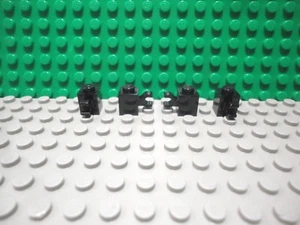 Lego 4 Black 1x1 brick block with vertical "C" clip NEW - Imagen 1 de 1