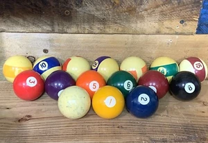 Vintage Bakelite Belgium Aramith Billiard Pool Balls Set 2 1/4" - Picture 1 of 6