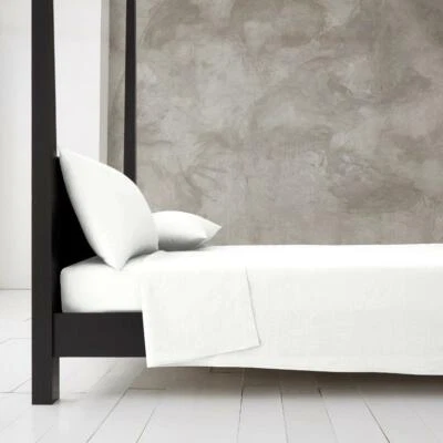 DL Fitted, Flat Bed Sheet Polycotton Single Double Super King Size Plain Dyed Deep