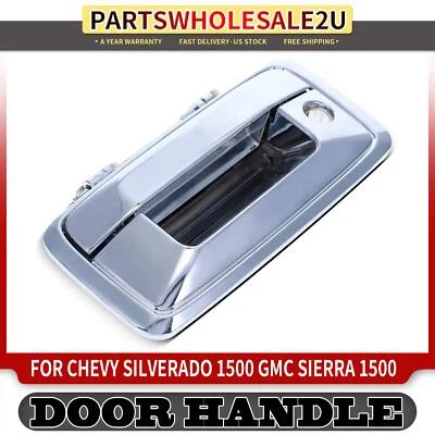 Manija de puerta trasera de metal cromado con cerradura para Chevrolet Silverado GMC Sierra 1500 Foto 1 de 4