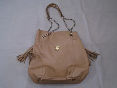 Eric JAvits Nueva York Clásico Bolso Cubo Cartera Bronceado Borla de Hombro Foto 1 de 4