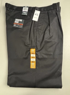 ¡NUEVO! Pantalones DOCKERS Signature Caqui D3 Para Hombre 38x32 Calce Clásico Plisados Negros Nuevos con Etiquetas Foto 1 de 4