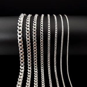 Heavy Solid 925 Silver Sterling Curb Chain -High Quality For Men, Women & Boys - Picture 1 of 4