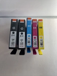 5 x Genuine HP 564XL 2 Black High Yield 1 Cyan 1 Magenta 1 Yellow Free Shipping - Picture 1 of 2
