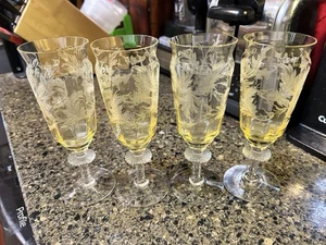 4 Amber Yellow Tiffin Cadena Parfaits - Picture 1 of 7