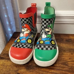 MarioKart Mario Luigi Kids rubber rain boots shoes sz 12 nintendo Kart 2021 boys - Picture 1 of 10