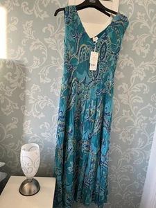 East Turquoise Paisley Print Maxi Dress Size 12/14 NWT - Picture 1 of 5