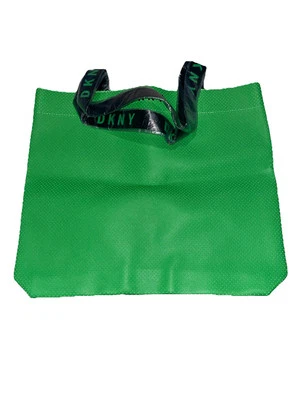 DKNY Green Black Pattern pvc handbag shoulder tote bag beach large 14.5" x 15"x3 - Image 1 of 4