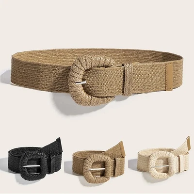 Fibbia Ad Ardiglione Intrecciata Cintura Elastica In Paglia In Pp Tessitura ☆ - Immagine 1 di 4