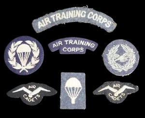 BRITISH MILITARY CAP BADGES, A Set of RAF Air Training Corps Cloth Patches WW2 - Picture 1 of 7