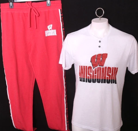 NEW Wisconsin Badgers Concepts Sport Shirt/Pants Sleepwear Pajamas Mens L Cover
