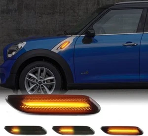 2x Black Side Indicator LED Repeater Light Amber For Countryman R60 Paceman R61 - Picture 1 of 10