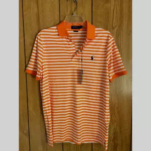 Nuevo Polo Ralph Lauren naranja blanco a rayas camisa talla SP ajuste clásico - Imagen 1 de 12