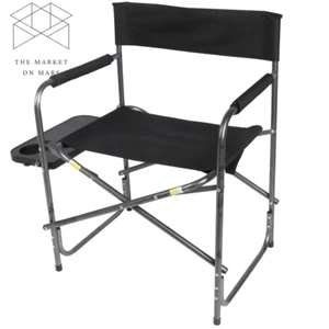 Camping Chair Black Folding Heavy Duty Director Outdoor 400lb Capacity ๐ฅ - Picture 1 of 11