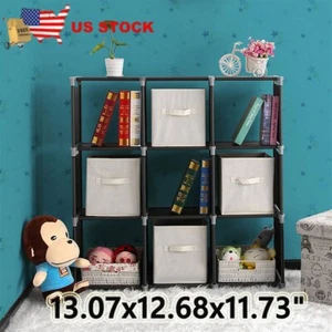 3 Tier Cube 9 Storage Shelf Organizer Stackable Counter Cabinet Top Bookcase - Picture 1 of 10