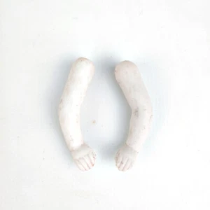 Antique porcelain dollhouse doll arms, elastic fixing, 2.3" / "4", Germany - Picture 1 of 5