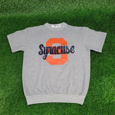 Vintage 90s Syracuse University Sweatshirt Mens Large Cropped Gray Spellout Cover