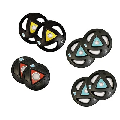 Olympic Weight Plates 1.25 - 20KG Rubber Disc Weights Gym Exercise 2pcs by FH - Image 1 of 4