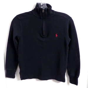 Polo Ralph Lauren Boys Navy Blue Pullover Shirt Size S (8) Zip Neck 100% Cotton - Picture 1 of 3