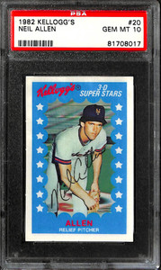 1982 KELLOGGS #20 NEIL ALLEN PSA 10 81708017