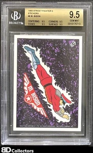 M. BISON BGS 9.5 POP 1 #8 1993 Topps Street Fighter II STICKERS Gem Mint - Picture 1 of 2