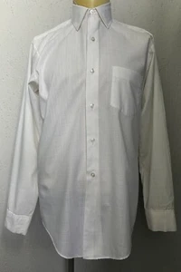 Men’s 1960s White Check Shirt Vintage European Mod Style Cotton Blend 38 S/M - Picture 1 of 4