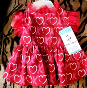 Pet Dress Dog or Cat Valentines XOXO sz. small or Med ea. New! - Picture 1 of 3