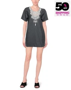 RRP €1193 BARBARA BUI Mini Dress FR42 US10 UK14 XL Wool Blend Beaded Cut Out - Picture 1 of 6