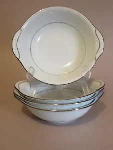 (4) Noritake China Buckingham 6438 ciotole per cereali con orlo platino Giappone - Foto 1 di 5