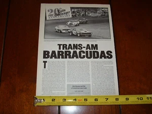1970 PLYMOUTH BARRACUDA TRANS AM DAN GURNEY ORIGINAL 1990 ARTICLE - Picture 1 of 6