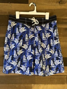 Ocean Pacific Board Shorts Mens 34 Blue Nylon Surf Surfer Floral Vintage Op Y2K - Picture 1 of 7