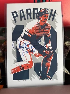 LANCE PARRISH 17 1/2 X 11 1/2 ART WORK PHOTO AUTOGRAPHED - Picture 1 of 1