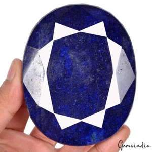 Zaffiro blu naturale 3250 carati ovale sfaccettato terra estratta formato museo gemme sfuse - Foto 1 di 6