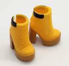 Mattel Barbie Doll Shoes - Yellow Ankle Boots Tan Platform Heels