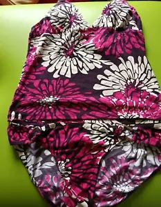 Markenlos bunte Blumen abnehmbare Pads Neckholder Tankini Slip Set UK 10 - Bild 1 von 3