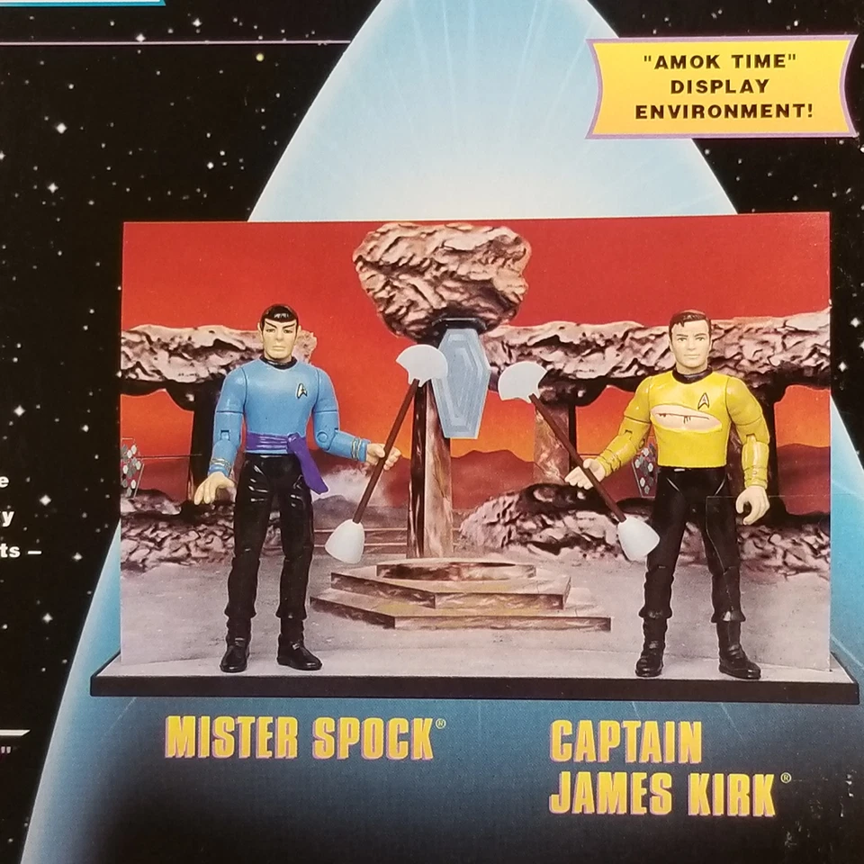 1999 Playmates Star Trek TOS Amok Time Captain Kirk and Spock