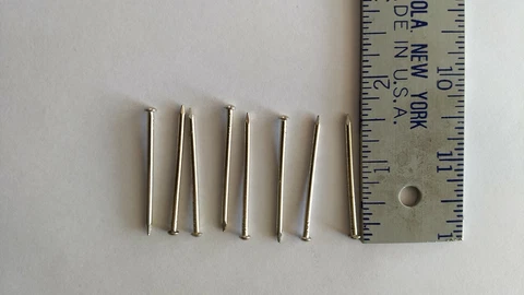 Escutcheon Pins Nails Bright Nickel Plated Round Head 1 1/2", NOS, Lot of 50 Cover