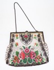 Alte Handtasche Strassperlen Abendtasche Rosen Vintage 1910 er  