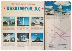 Paper Placemats Vintage Washington DC Nations Capitol Lot of 6 1960s Airport P1 - Picture 1 of 5