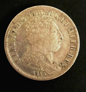 royaume de NAPLES Sicile FERDINAND IV 120Grana 1815 ITALIE ARGENT 27,30 G - Picture 1 of 5