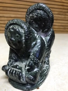 Der Wolf Original Vintage Eskimo Paar Schlitten Speckstein handgeschnitzt *Kanada* - Bild 1 von 11
