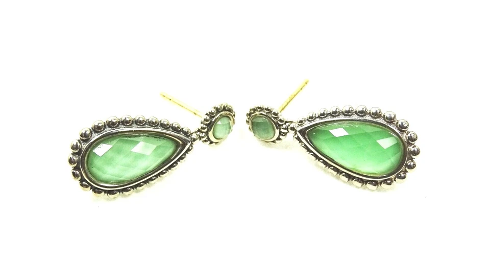 Lagos Sterling Silver Luna 18k Gold Post Caviar 12mm Pearl Button Stud Earrings