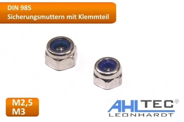 DIN 985 Sicherungsmutter mit Klemmteil M3 / M2,5 / A2 - Bild 1 von 1