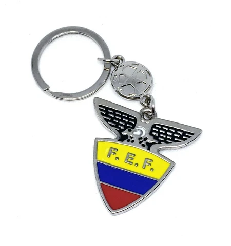 Ecuador Federation Soccer Metal Logo Pendant Keychain Llavero Keyring for Fans Cover