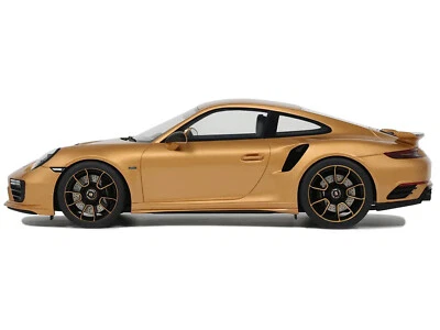 Porsche 991.2 Turbo S laranja com listras pretas modelo carro 1/18 por GT Spirit - Imagem 1 de 4