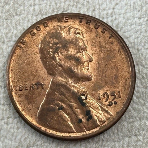 1951 D Lincoln Wheat Cent Striking Error "D" plus an extra strike X-Fine US Coin Cover