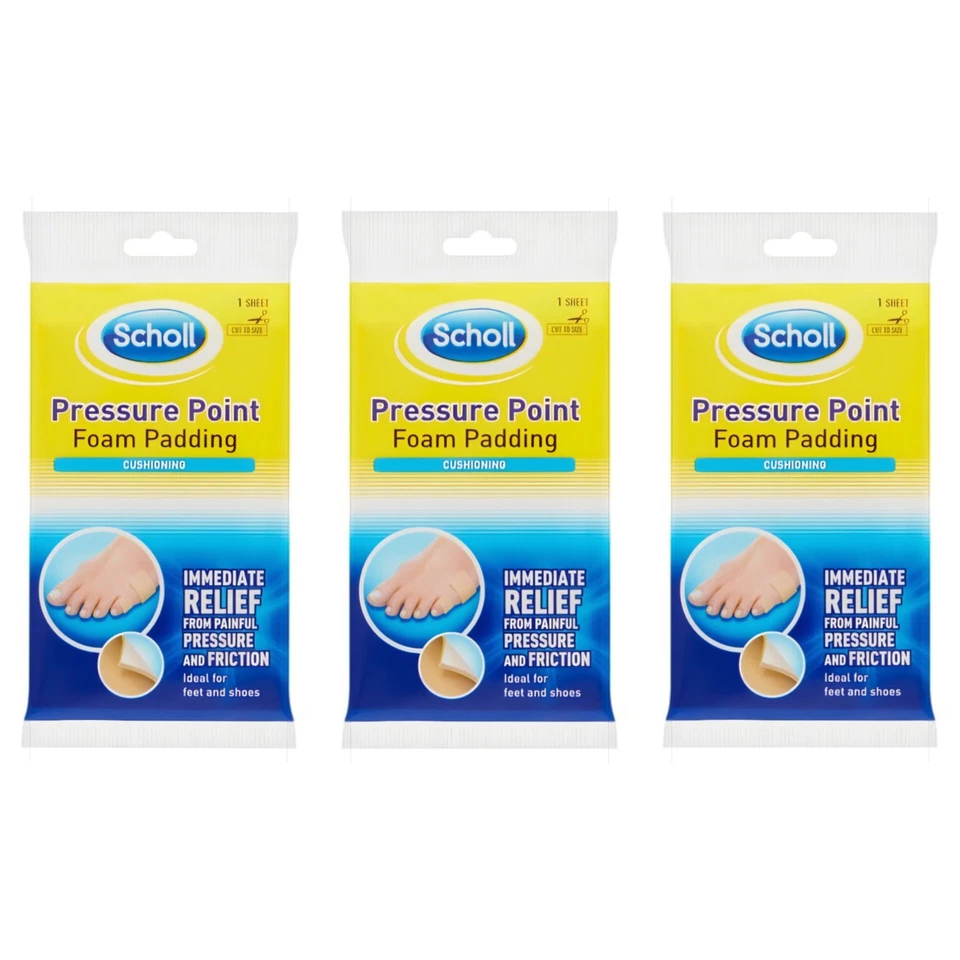 Scholl Pressure Point Foam Padding Shoe Cushioning X3