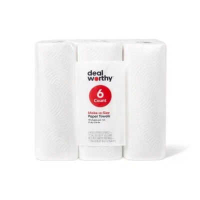 Make-A-Size Paper Towels -92 sheets per roll-easily handle stains or wipe messes - Image 1 of 3