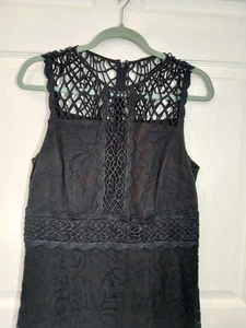 Antonio Melani Dress Size 10  Midnight Blue & Black Lace  Sleeveless Cocktail  - Picture 1 of 13